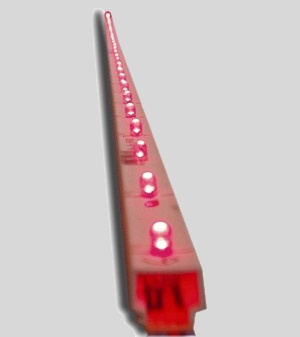 RGB LED - Darstellung als Kluster im Zustand rot leuchtend